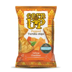 Corn Up – تورتيلا تشيبس بطريقة الـPopped بنكهة الشيدر الأصفر (60 غم)