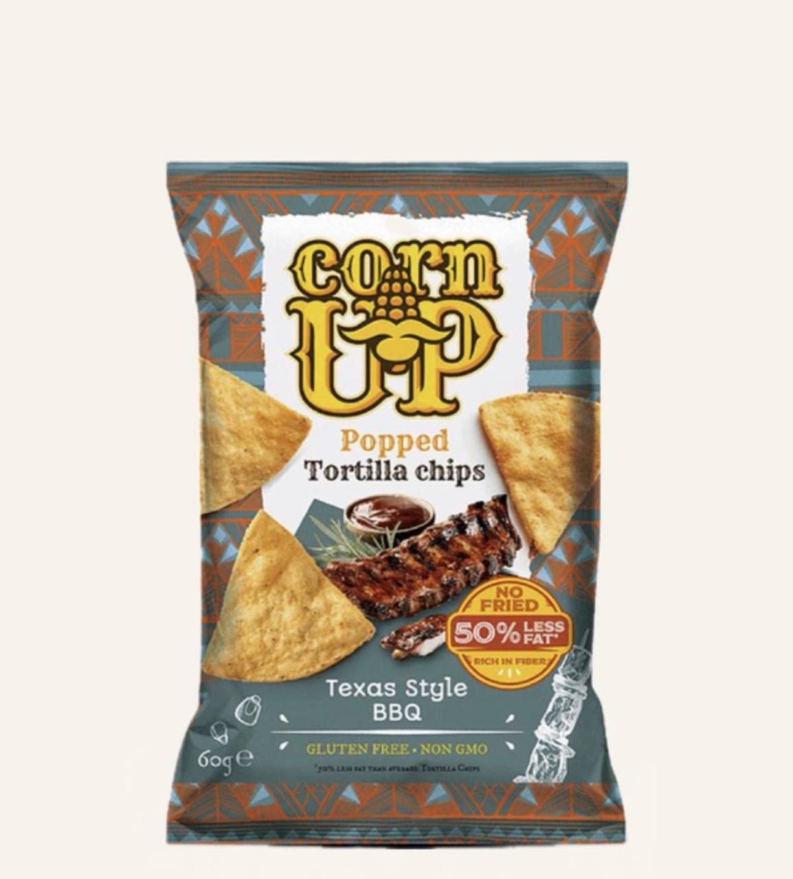 رقائق تورتيلا الذرة من Corn Up بنكهة Texas Style BBQ هي خيار مثالي لمحبي السناك اللذيذ بطابع صحي أكثر.