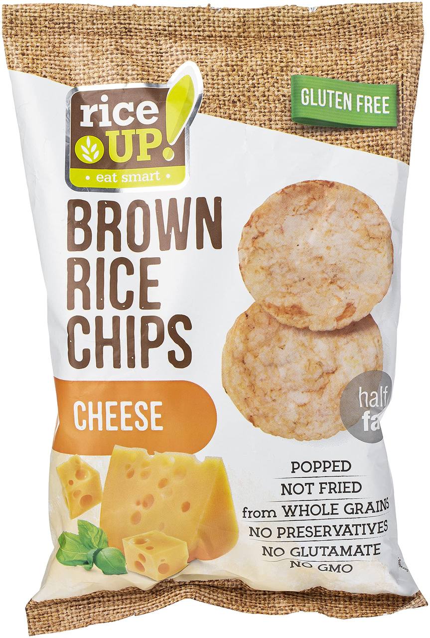 شيبس أرز بني كامل بنكهة الجبنة – RiceUP Popped Brown Rice Chips